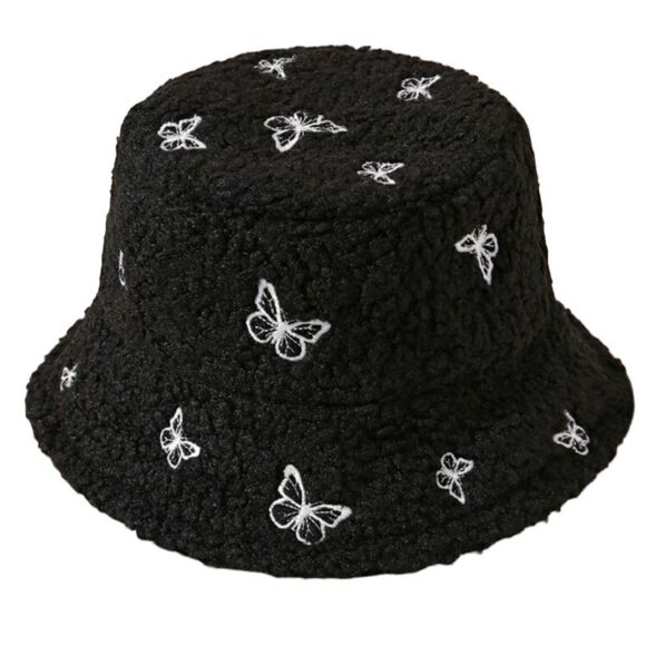 Butterfly Fuzzy Bucket Hat - Picture 1 of 4